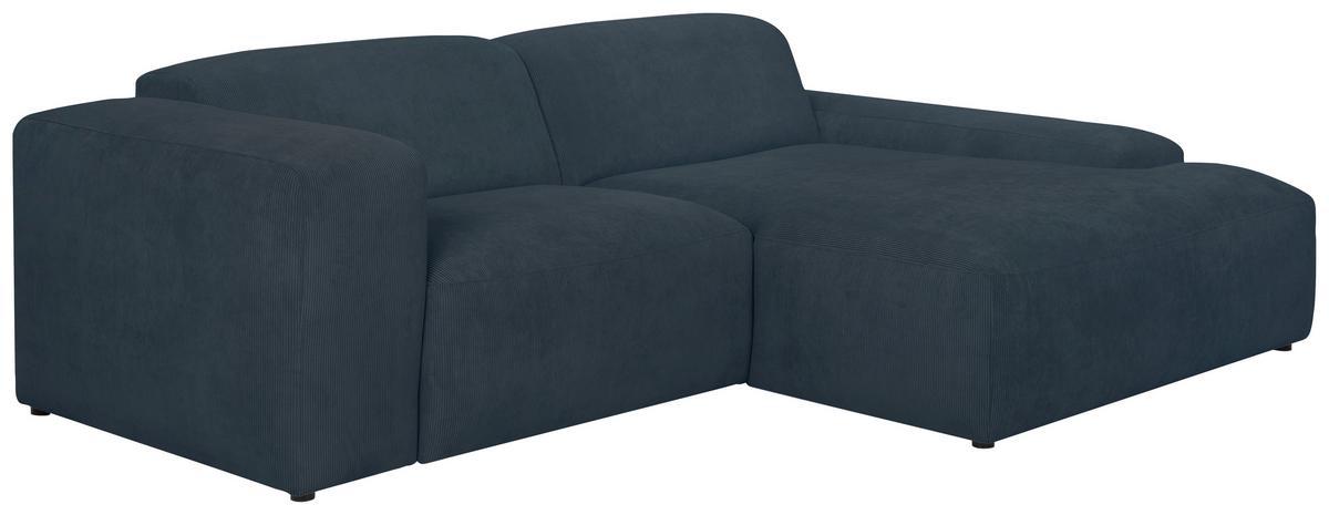Ecksofa Hannah Blau 252x170 Cm - Blau/Schwarz, Design, Textil (252/170cm) - MID.YOU