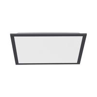 Led-deckenleuchte Flat L: 44,5 Cm Dimmbar Mit Fernbedienung - Schwarz, Basics, Kunststoff/Metall (44,5/44,5/7cm)