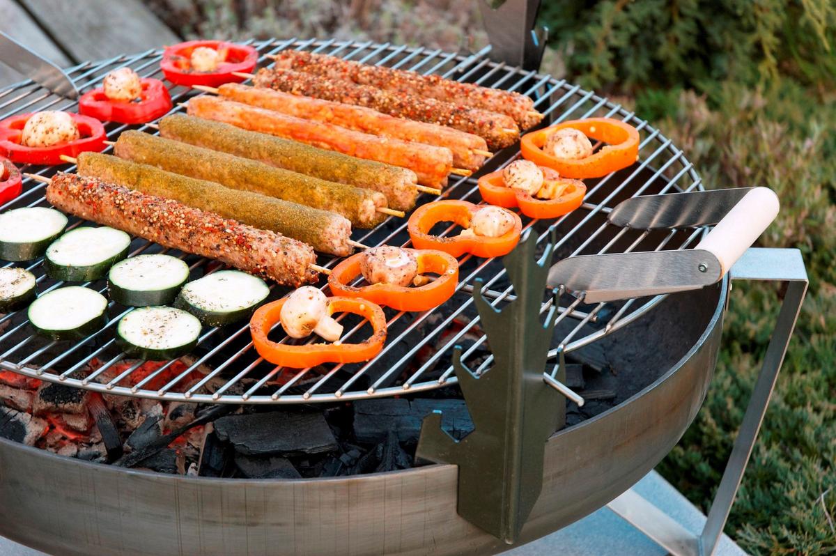 Grill-Aufsatz D: 45 cm - Edelstahlfarben/Rostfarben, Basics, Metall (45cm)