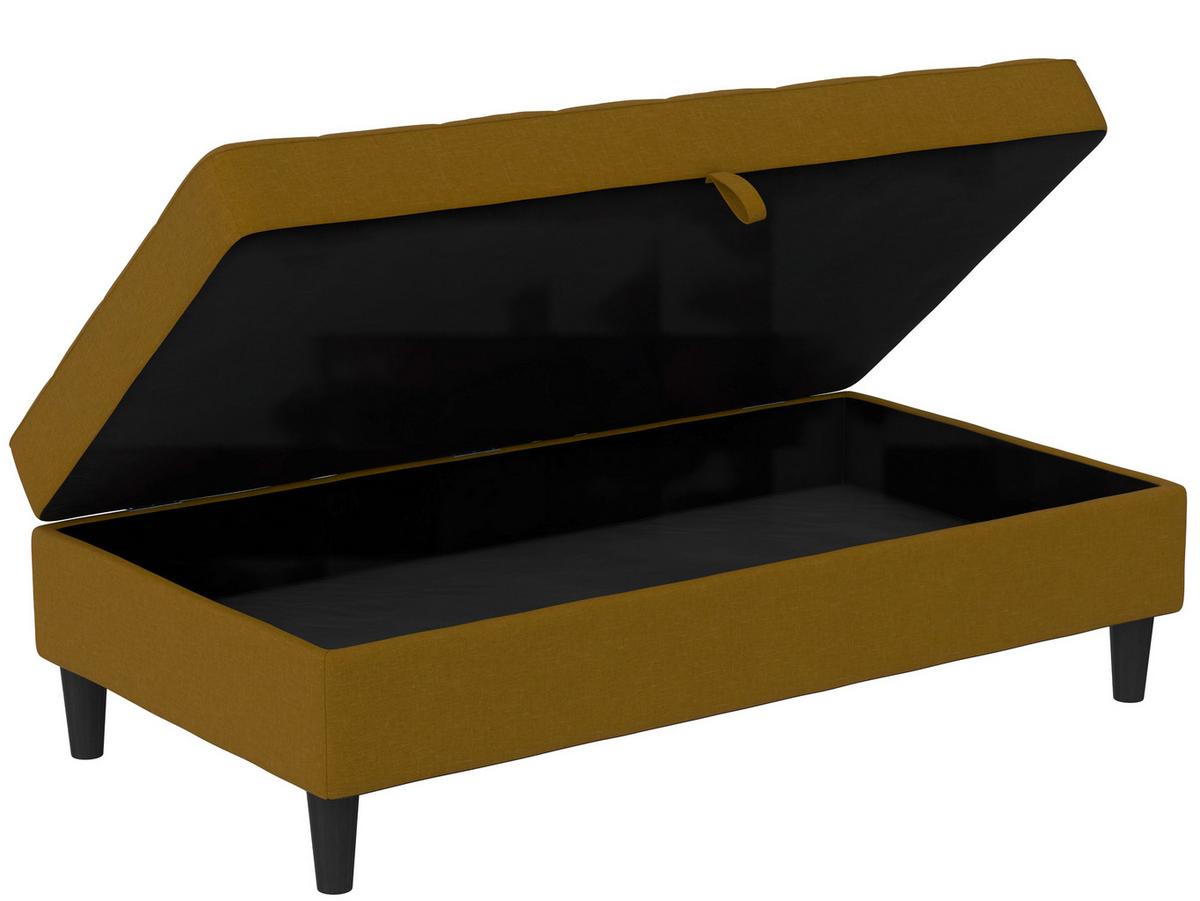 Hocker Palermo Currygelb, mit Stauraum - Currygelb/Schwarz, Basics, Textil (130/43/69cm) - Livetastic