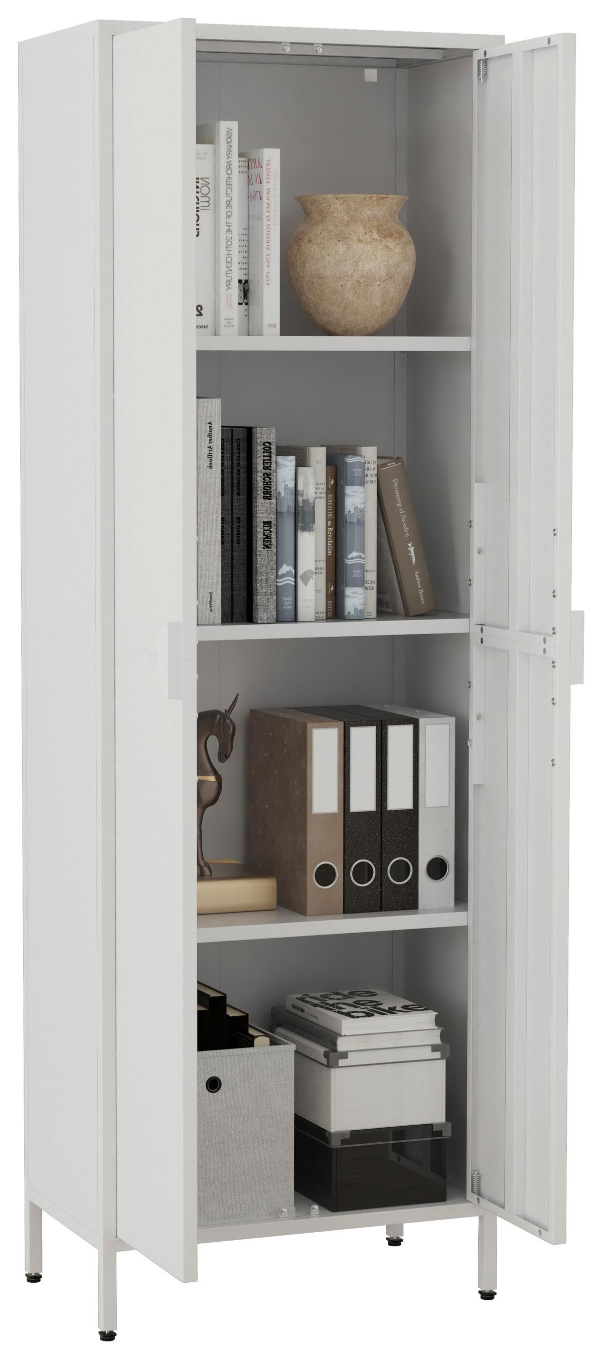 Drehtürenschrank Flokas Weiß B: 60 cm - Weiß, Design, Metall (60/180/35cm) - MID.YOU