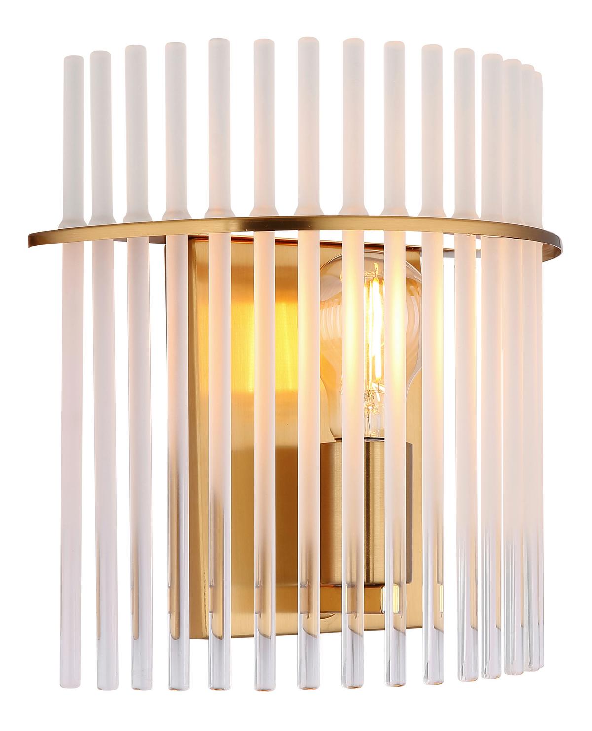 Wandleuchte 15698wm - Klar/Goldfarben, KONVENTIONELL, Glas/Metall (25/12,5/26cm) - Globo