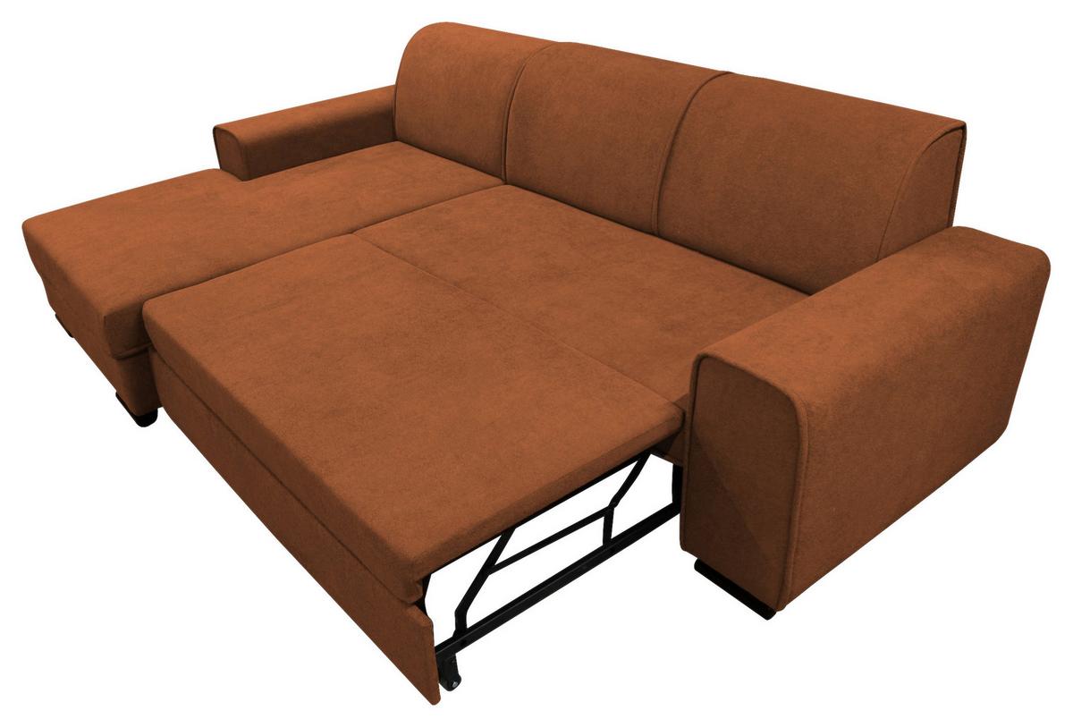 Ecksofa Classic Rostfarben 175x270 cm - Rostfarben/Schwarz, Design, Textil (175/270cm) - MID.YOU