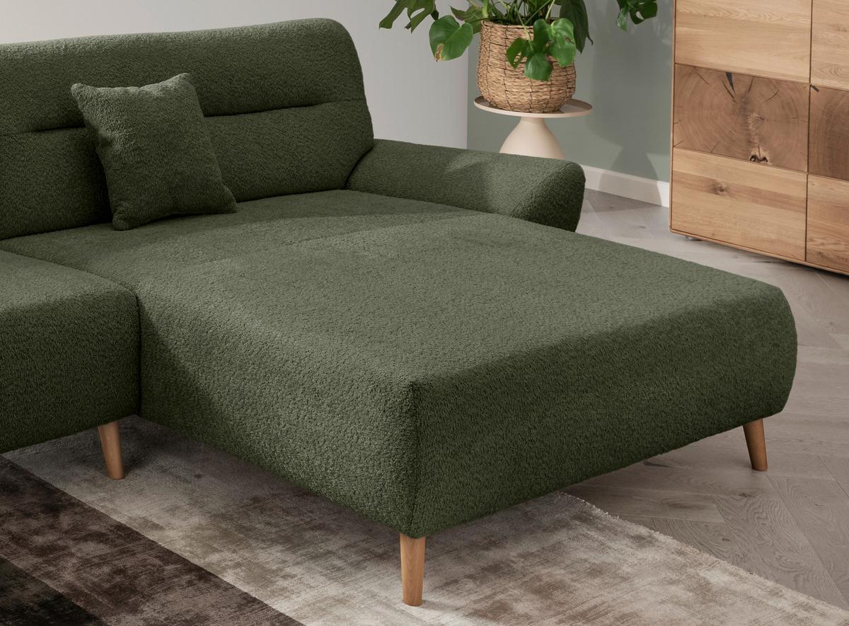 Ecksofa Drago Waldgrün S: 290x166 cm - Waldgrün/Wildeiche, KONVENTIONELL, Textil (290/166cm) - MID.YOU