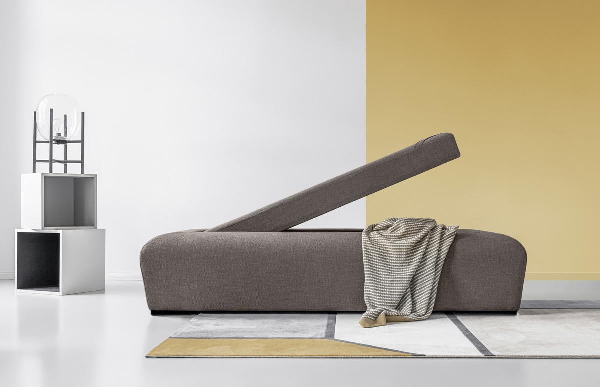 Modulární taburet s úložným prostorem MIU MAGIC, hnědá - hnědá, Basics, dřevo/kompozitní dřevo (192/44/97cm) - MID.YOU