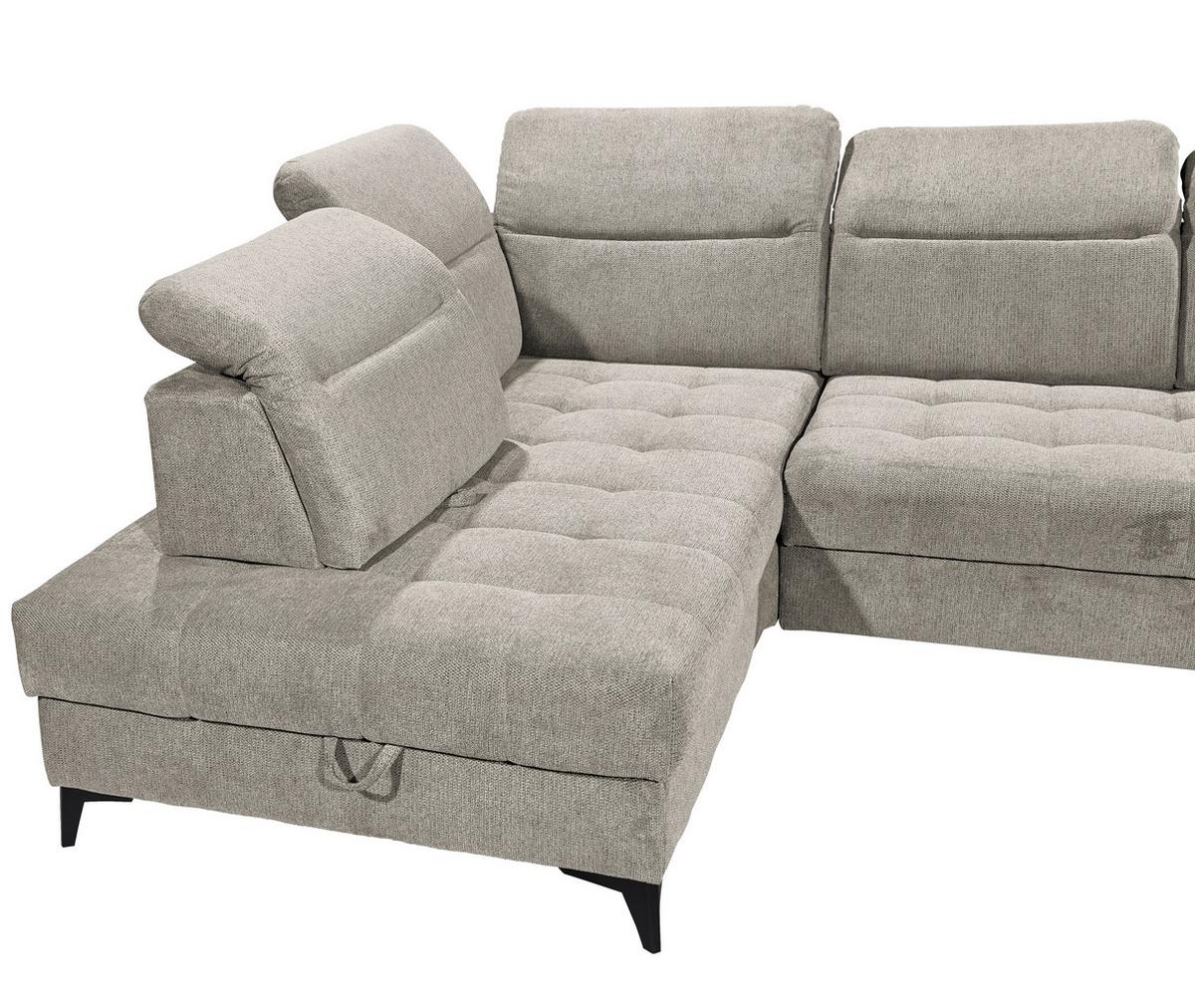 Ecksofa Rockdale Grau S: 200x282 cm - Schwarz/Grau, KONVENTIONELL, Textil (200/282cm) - MID.YOU