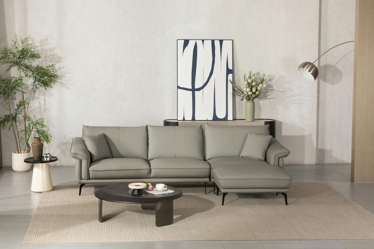 3-Sitzer-Sofa Daniele - Taupe/Schwarz, Design, Textil (289/84/92cm) - MID.YOU