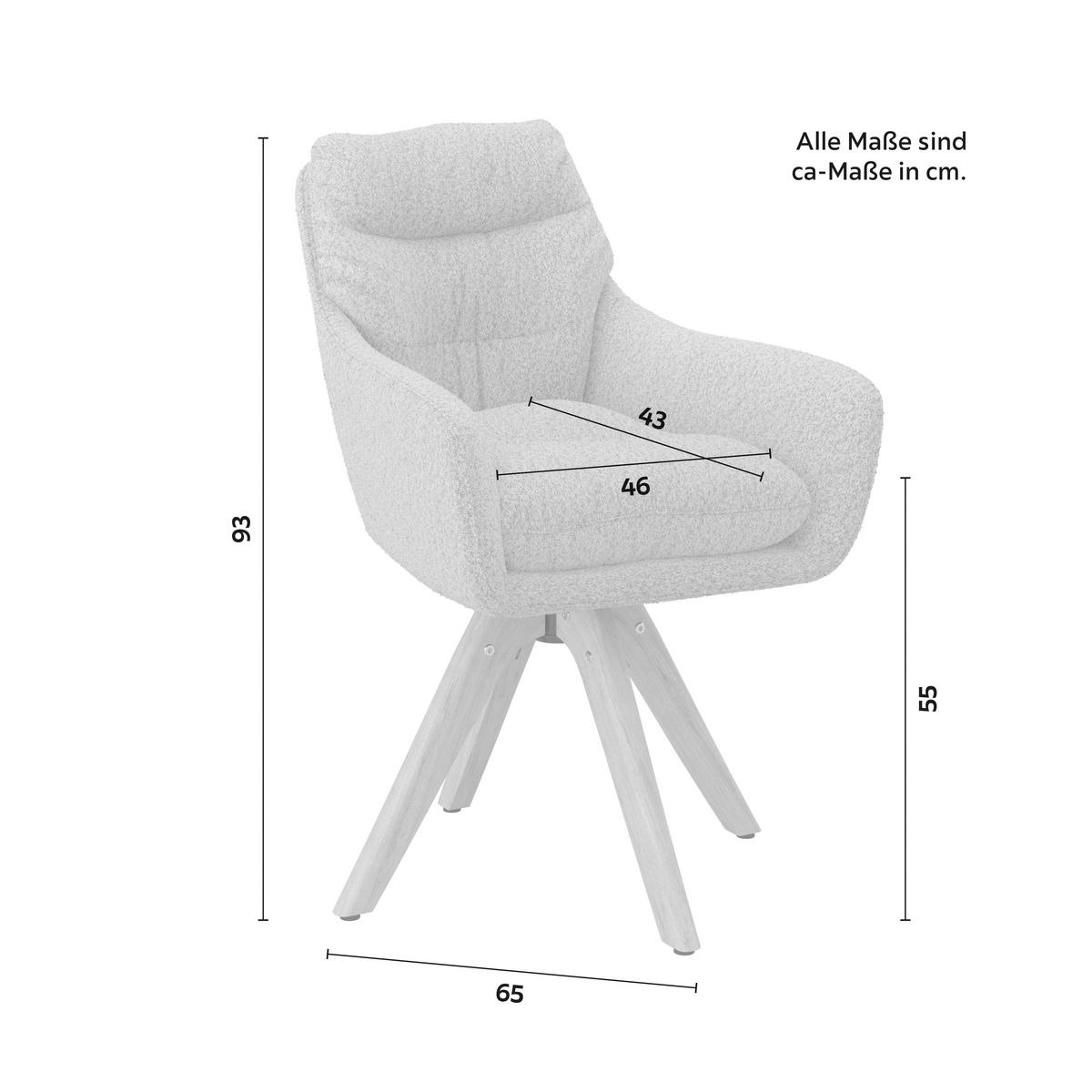 ŽIDLE S PODRUČKAMI JUANA - světle šedá/přírodní barvy, Moderní, dřevo/textil (61/93/65cm) - Bessagi Home