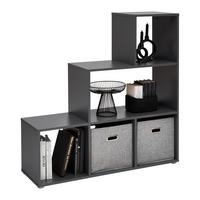 REGÁL CASSA - antracitová, Konvenční, kompozitní dřevo (112/113/35cm) - Mömax