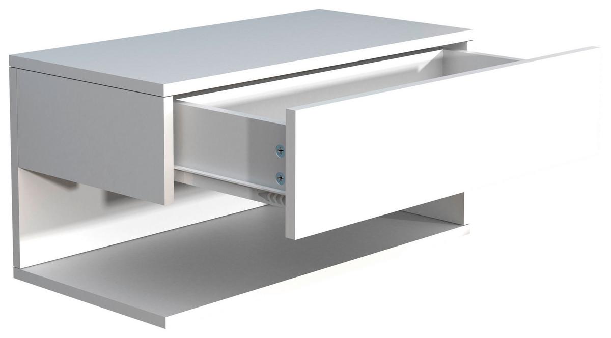 Nachtkästchen Usal Xl B: 60 Cm Weiß - Weiß, MODERN, Holzwerkstoff (60/30/32cm) - MID.YOU