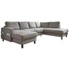 Wohnlandschaft Molly Grau U: 148x298x198 cm - Schwarz/Grau, Textil (148/298/198cm) - MID.YOU
