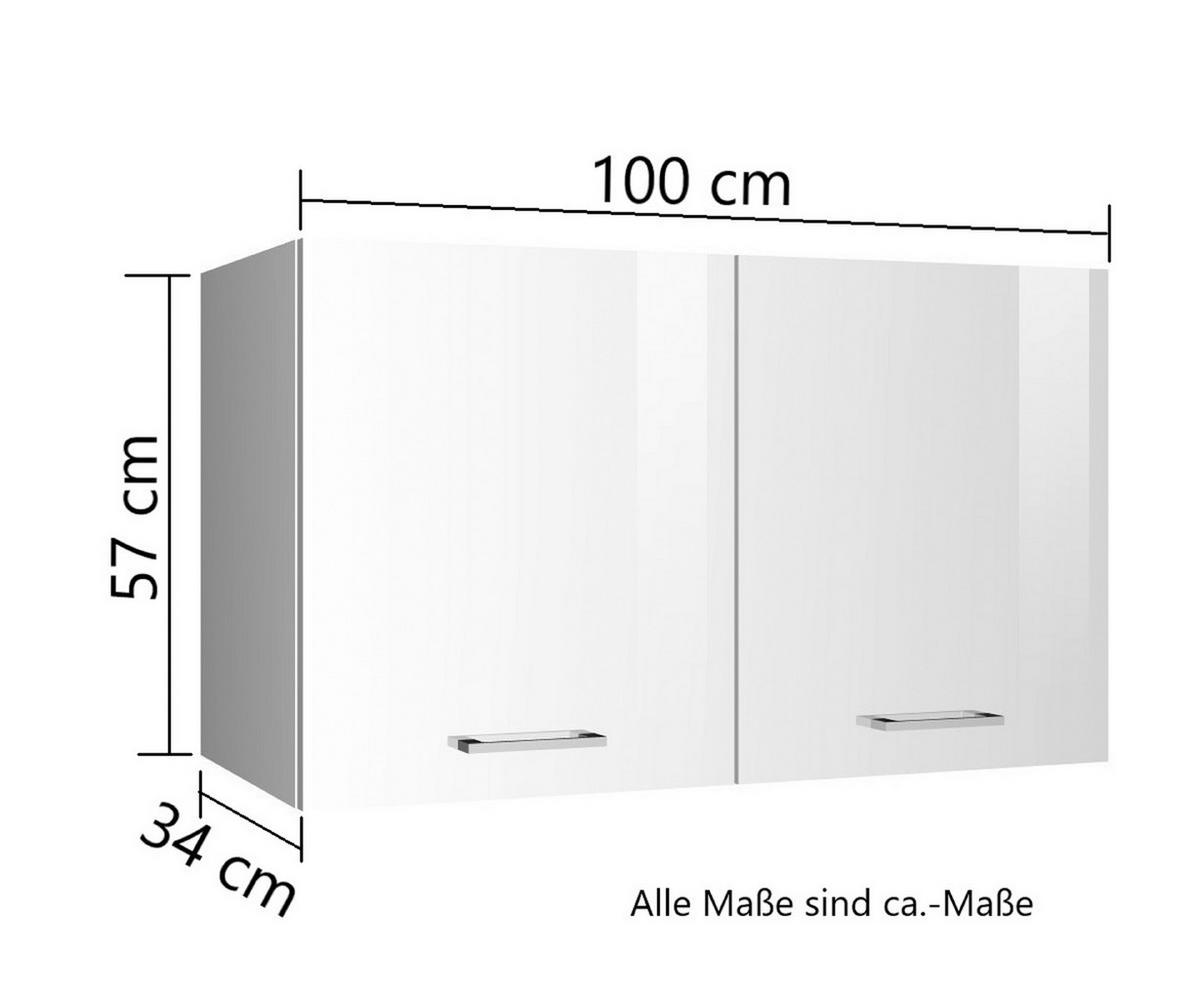 Küchenoberschrank Mailand Graphitfarben B: 100cm - Graphitfarben, MODERN, Holzwerkstoff (100/57/34cm) - Held