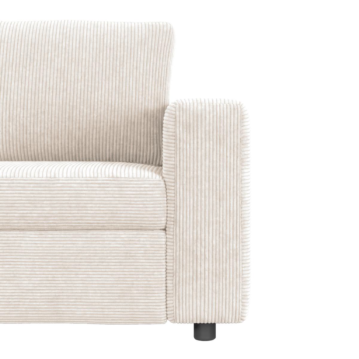 Ecksofa mit Schlaffunktion Toulouse perlmutt, 206x224cm - Perlmutt/Schwarz, Trend, Holz/Textil (206/224cm)