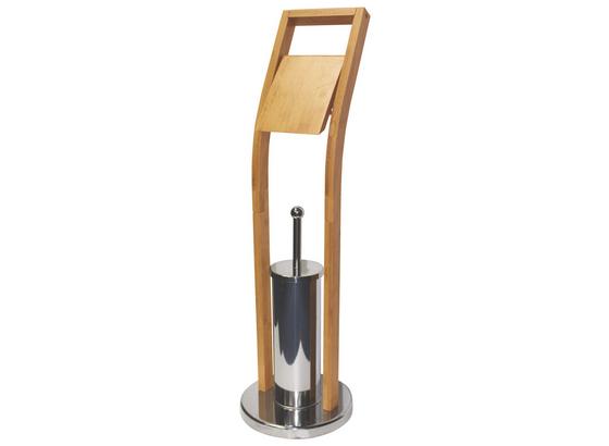 Držák Na Wc Štětku Nancy - barvy chromu/přírodní barvy, Moderní, kov/dřevo (22/75/22cm) Držák Na Wc Štětku Nancy - barvy chromu/přírodní barvy, Moderní, kov/dřevo (22/75/22cm)