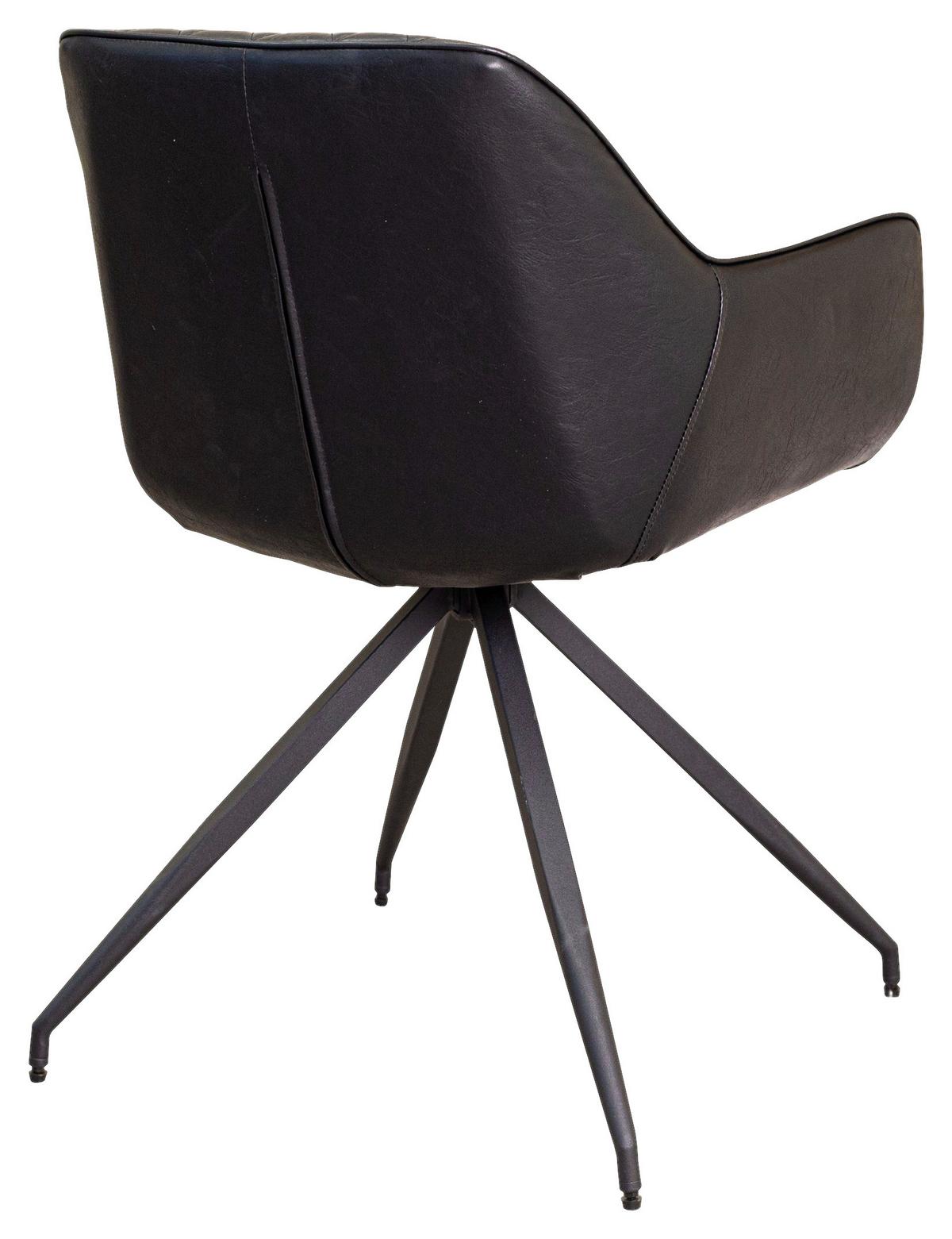 Armlehnstuhl-set Gabi Schwarz - Schwarz, KONVENTIONELL, Textil/Metall (62/82/61cm) - MID.YOU