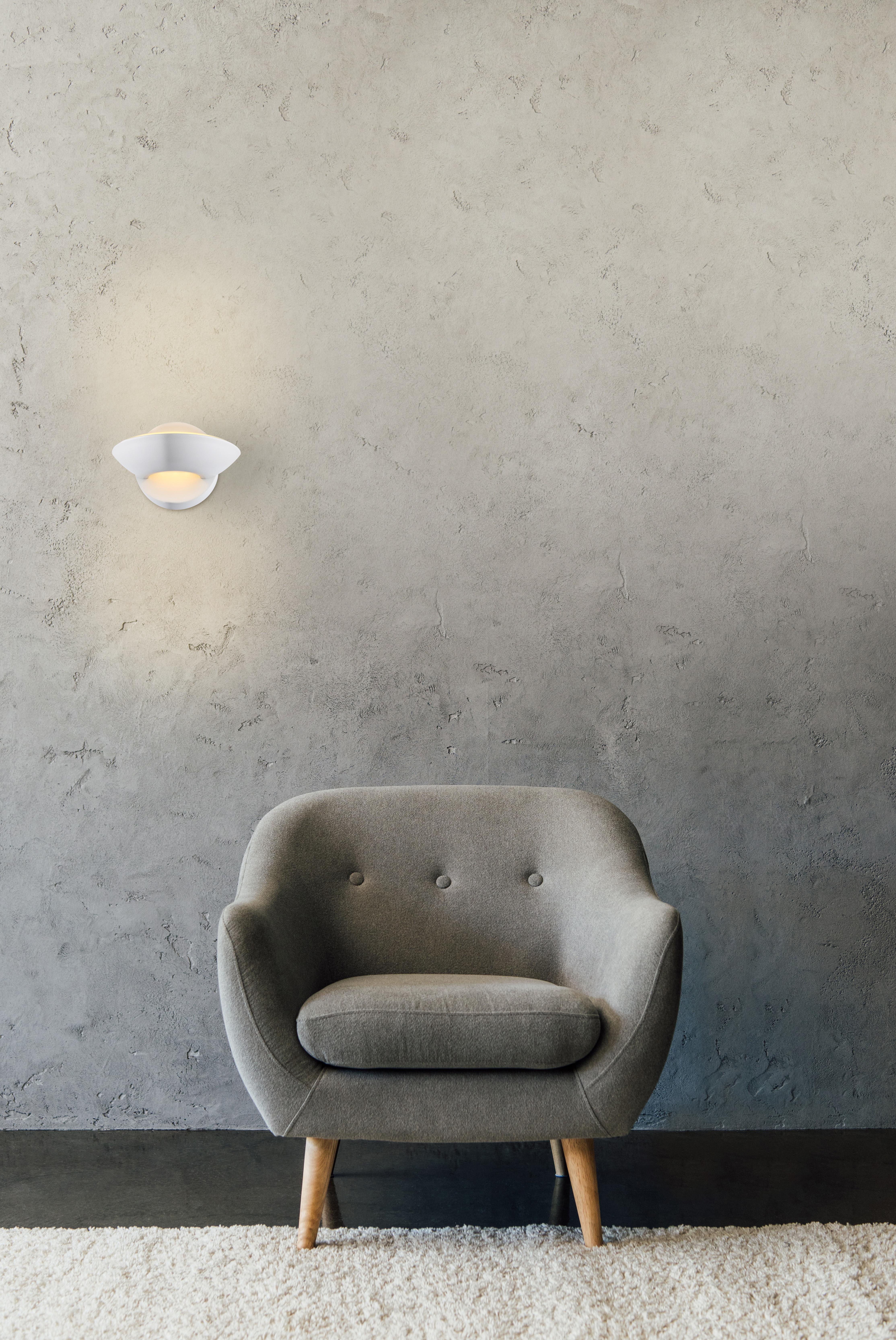 LED-Wandleuchte 1-Flammig Halbrunde Form Weiß - Weiß, Design, Glas/Metall (16,5/11cm) - Globo