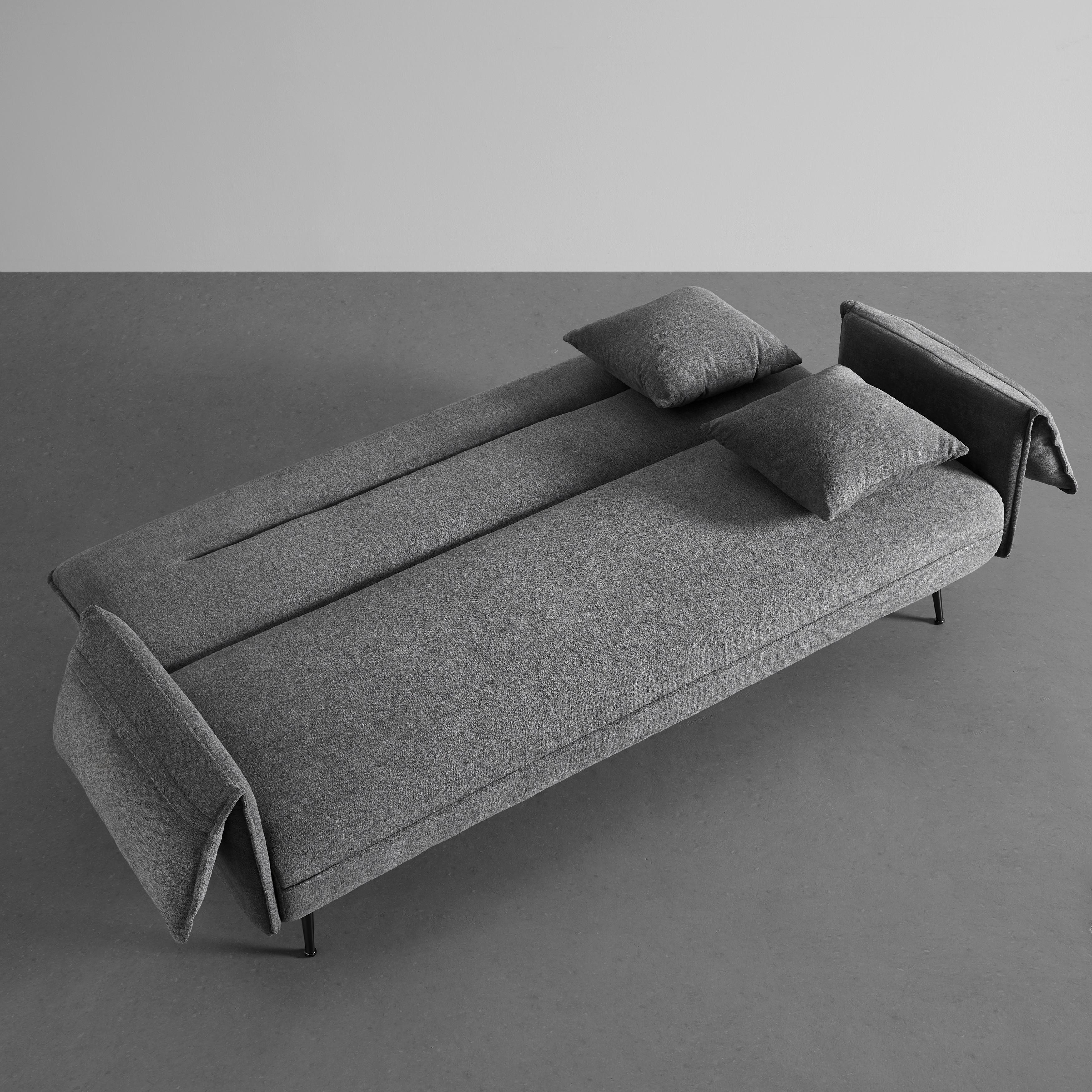 Rozkládací pohovka LANA tm. šědá - šedá/tmavě šedá, Moderní, kov/dřevo (199/89/95cm) - P & B