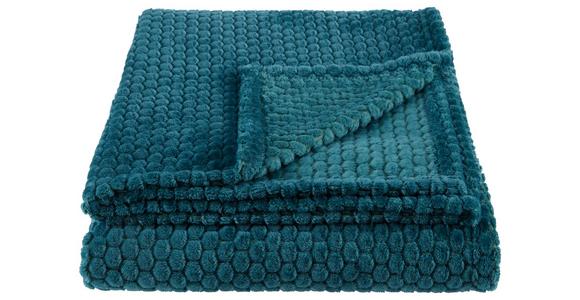 Kuscheldecke Belinda Petrol 130x170 cm - Petrol, ROMANTIK / LANDHAUS, Textil (130/170cm) - James Wood