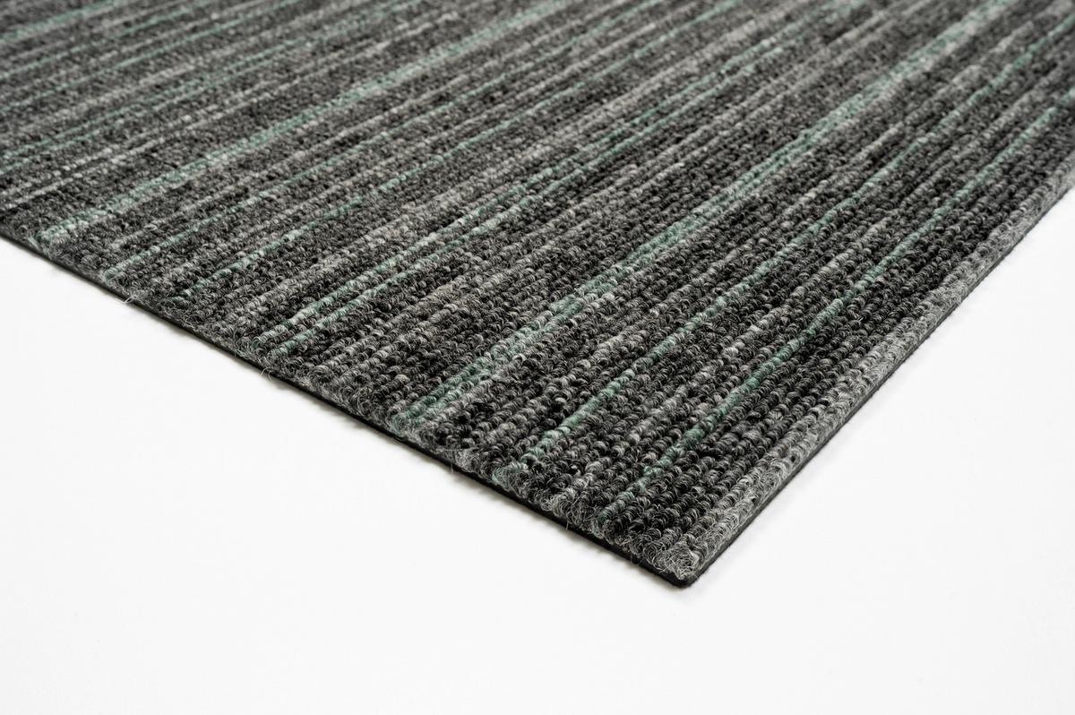 Teppichfliese Grau/Jadegrün Astra 50x50 cm Florhöhe 3 mm - Jadegrün/Grau, Basics, Textil (50/50cm)