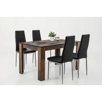 Étkezőgarnitúra Helene Iv G - barna/fekete, Modern, műanyag/faalapú anyag (140cm)