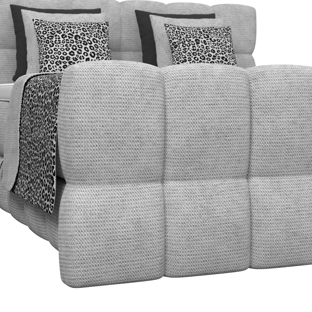 Boxspringbett Brisbane inkl. Bettkasten 200x200 - Hellgrau/Schwarz, Trend, Holz/Holzwerkstoff (200/200cm) - Sembella
