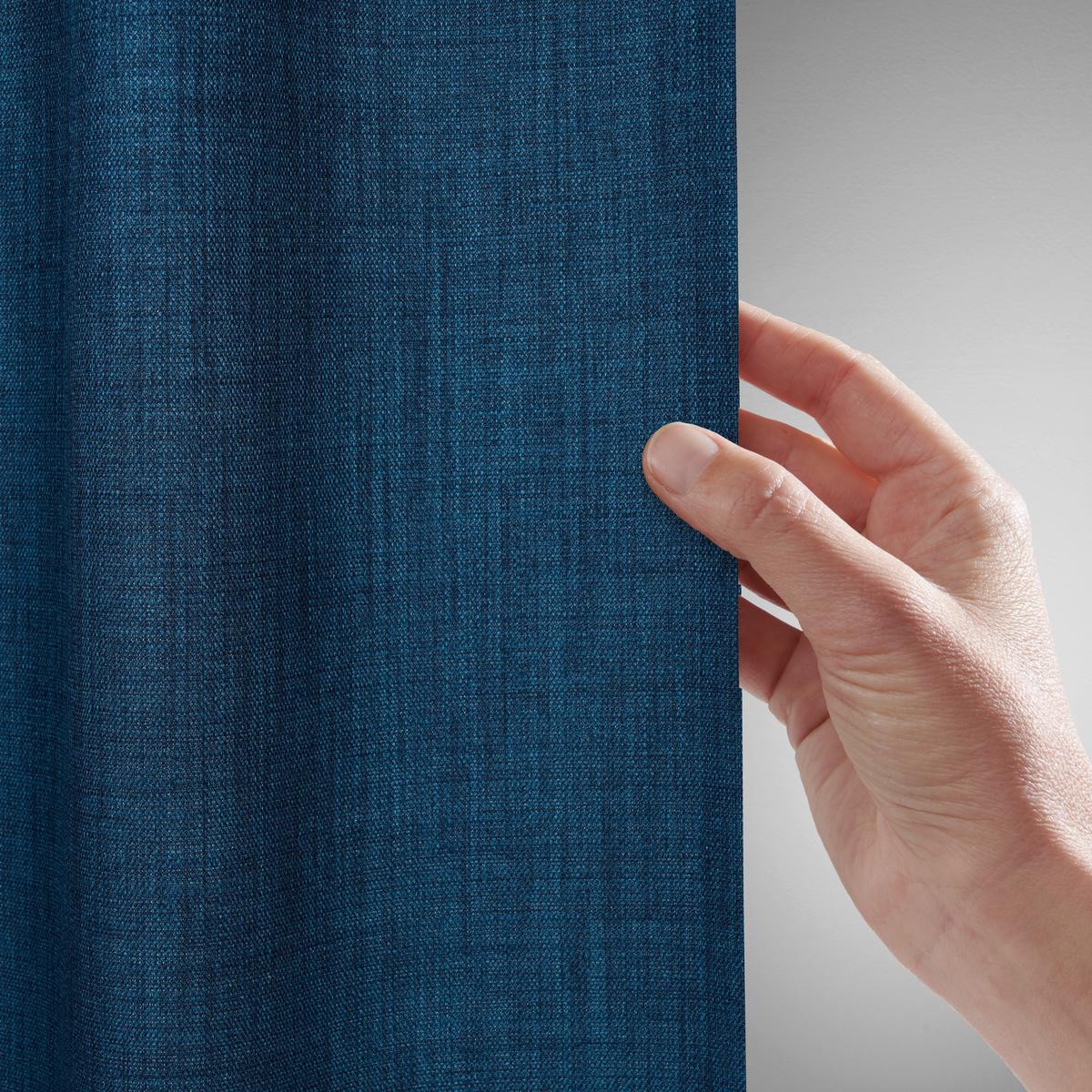 HOTOVÝ ZÁVĚS LEO, 135/255cm, tm.modrá - tmavě modrá, textil (135/255cm) - Premium Living