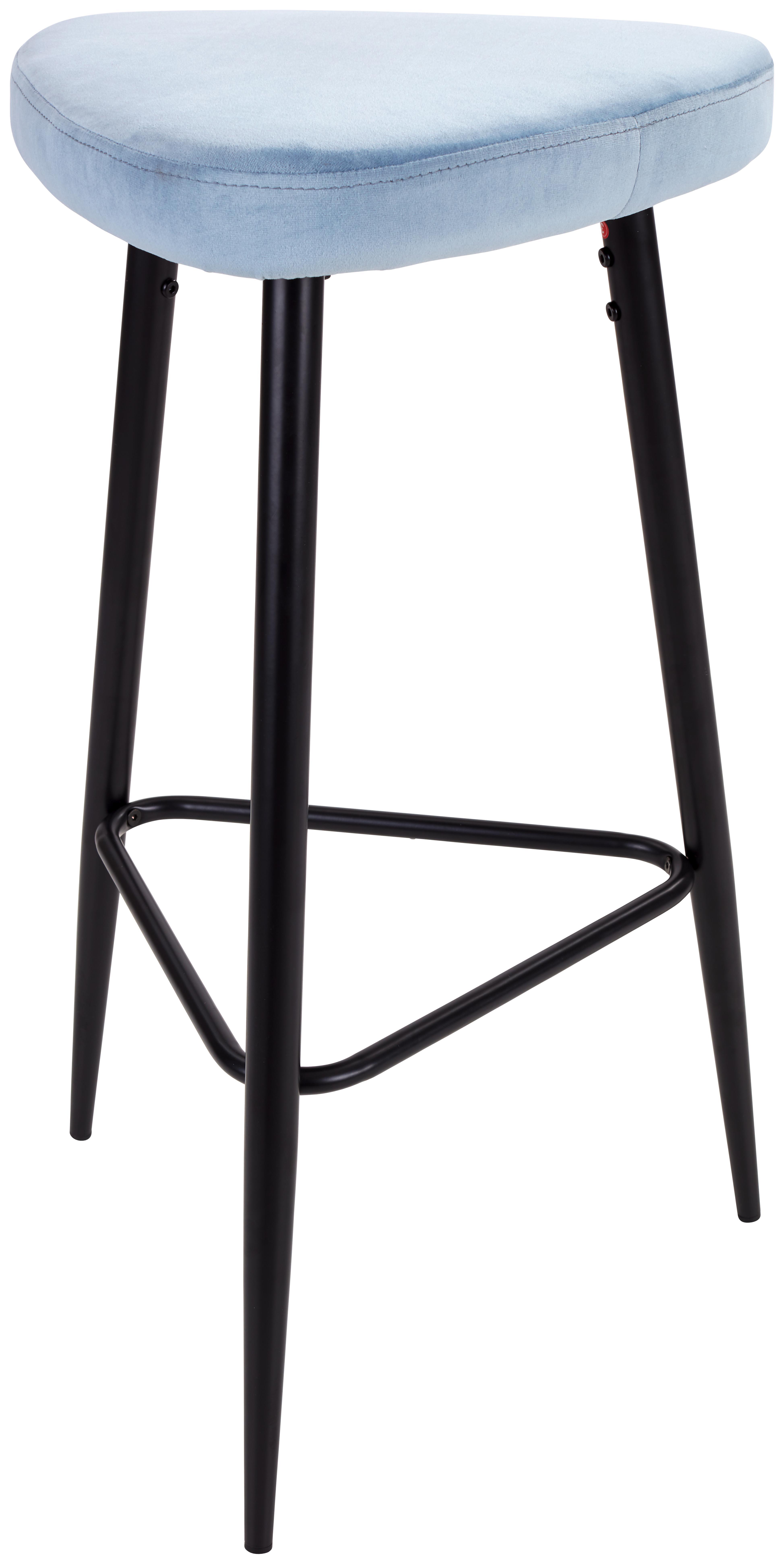 Barhocker Pub Graublau - Schwarz/Grau, MODERN, Textil/Metall (43/77/45cm) - Ombra