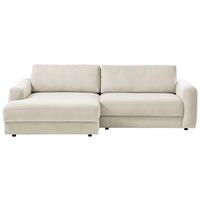 Ecksofa Bourbon - Creme/Schwarz, MODERN, Textil (176/250cm) - Trendmanufaktur