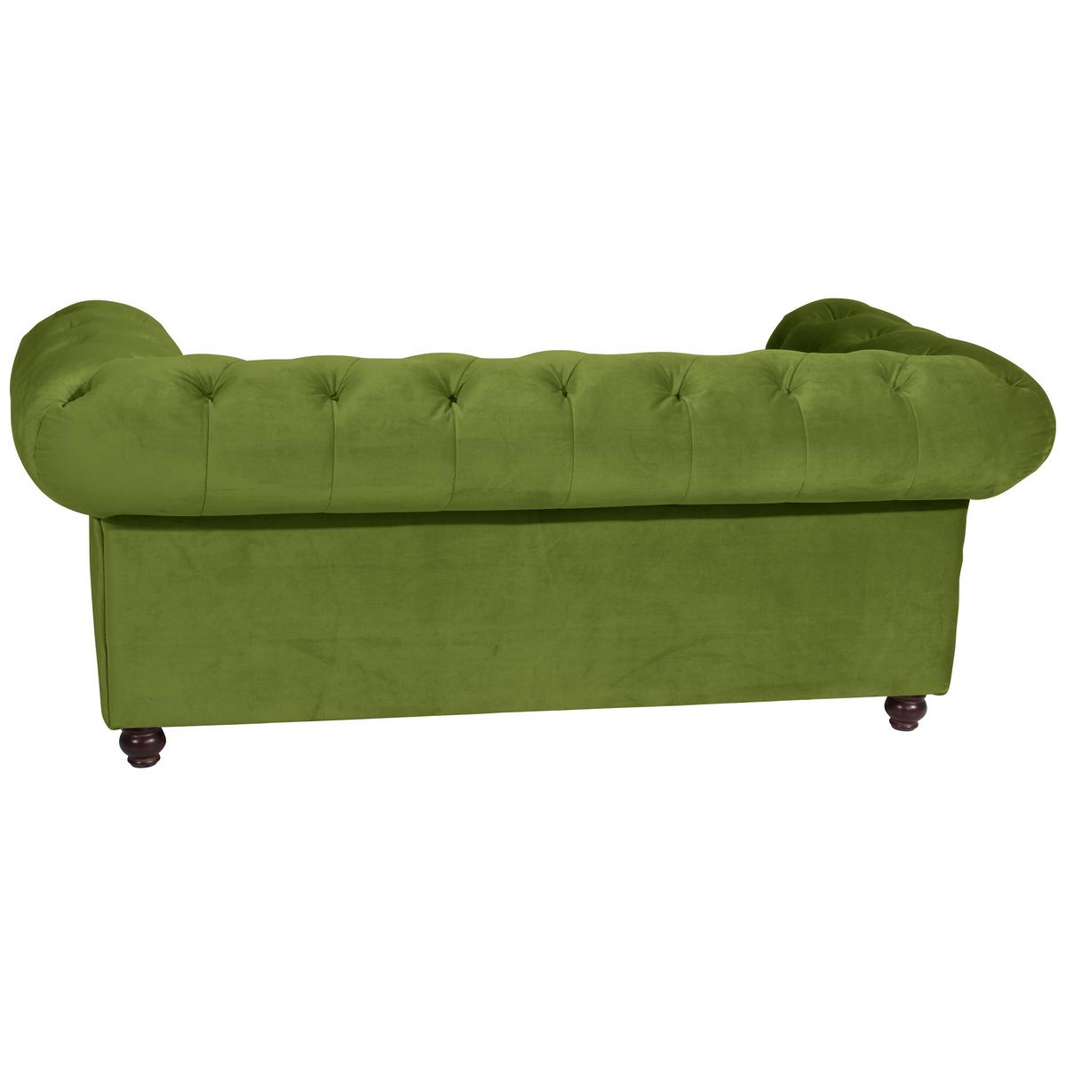 CHESTERFIELD-SOFA ORLEANS - Nussbaumfarben/Olivgrün, Design, Textil (196/77/100cm) - Max Winzer