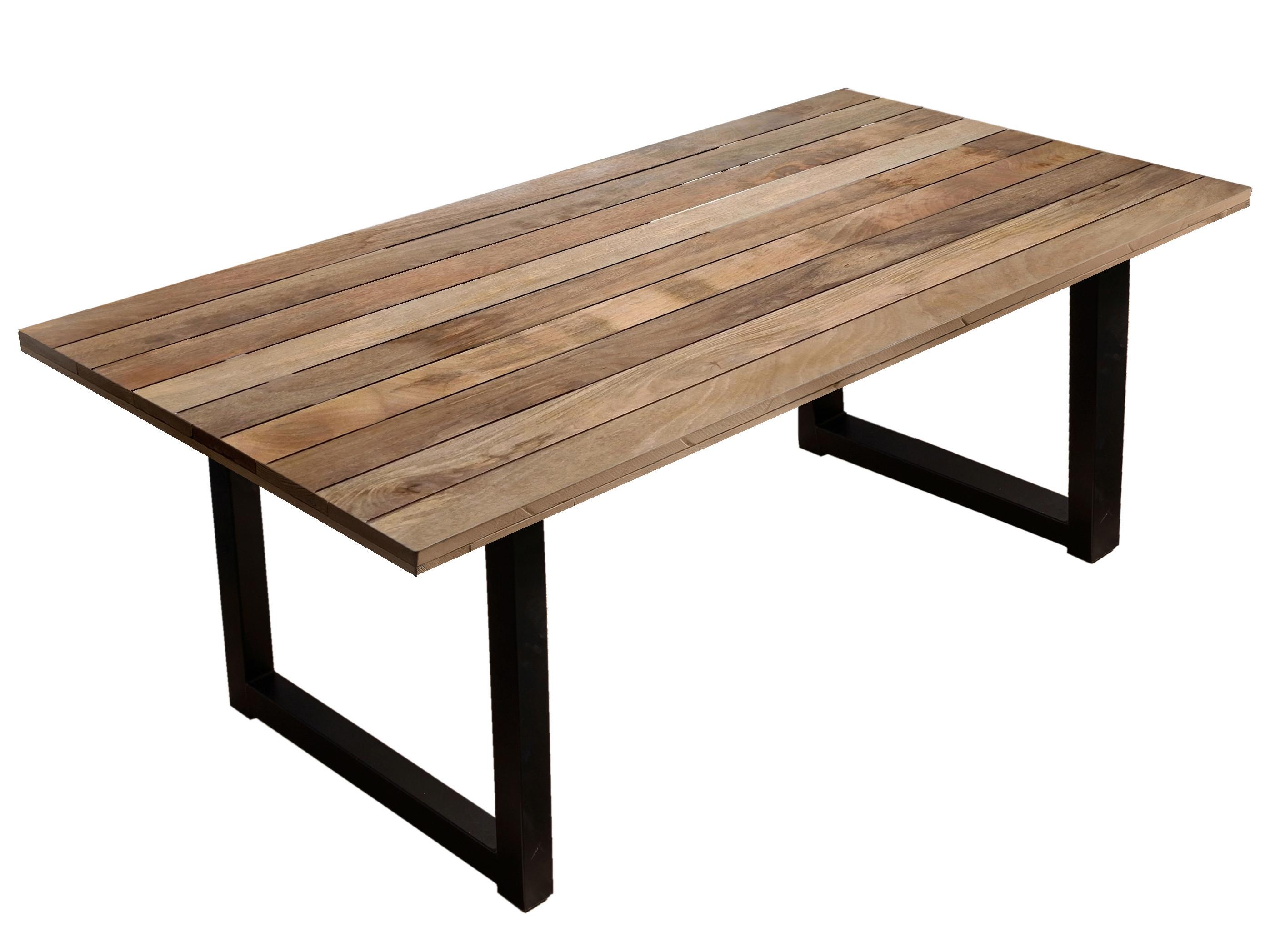 Esstisch Schwarz, Naturfarben L: 200cm - Schwarz/Naturfarben, Design, Holz/Metall (200/100/77cm) - Livetastic