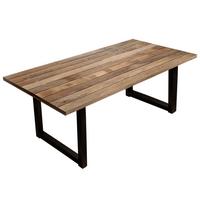 Esstisch Schwarz, Naturfarben L: 200cm - Schwarz/Naturfarben, Design, Holz/Metall (200/100/77cm) - Livetastic