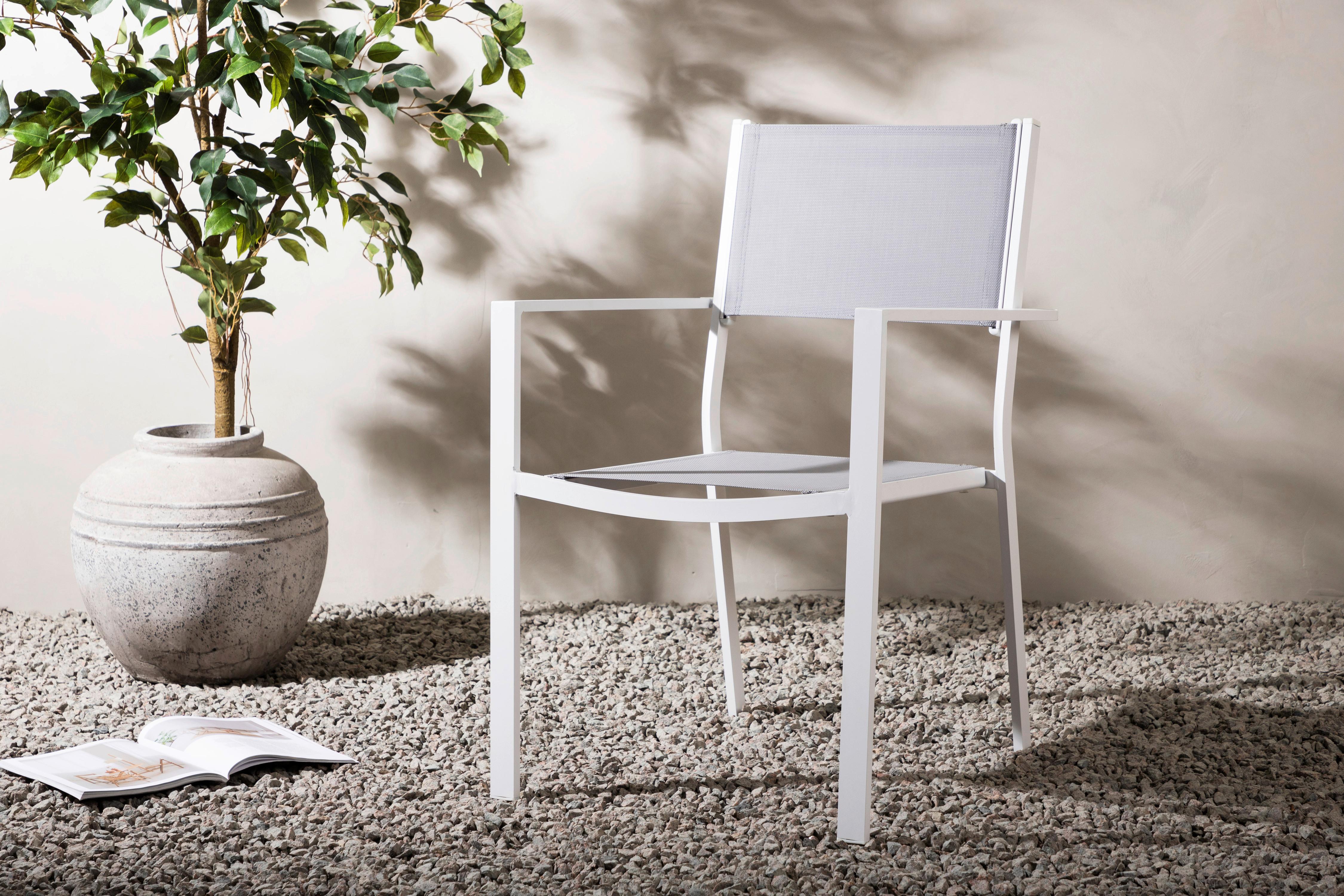 Stapelsessel Copacabana - Weiß, KONVENTIONELL, Textil/Metall (56.5/88/61cm) - Gardenson