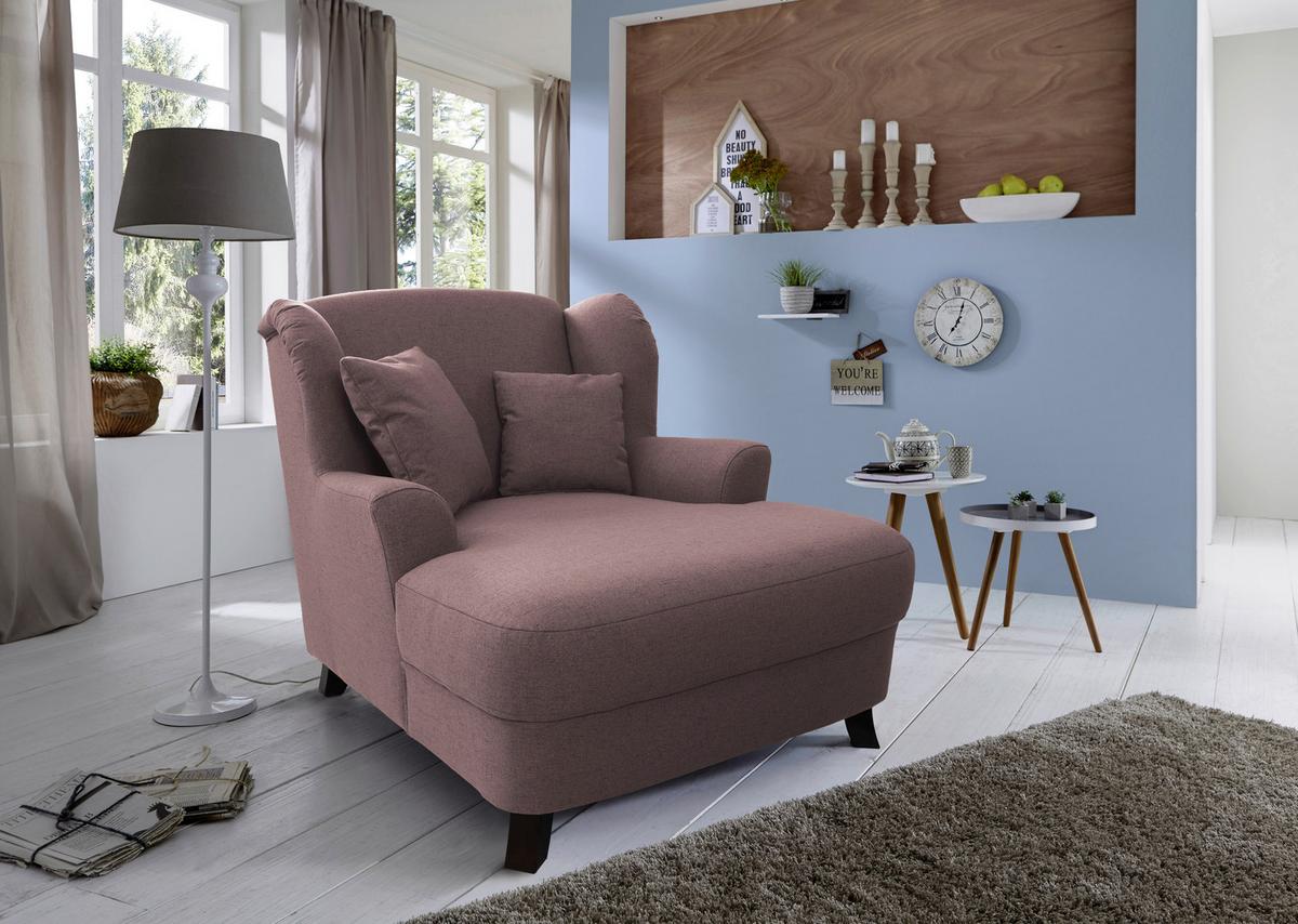 XXXL-Sessel Asado altrosa inkl. Zierkissen, B: 109 cm - Dunkelbraun/Altrosa, MODERN, Textil (109/104/145cm) - Sit & More