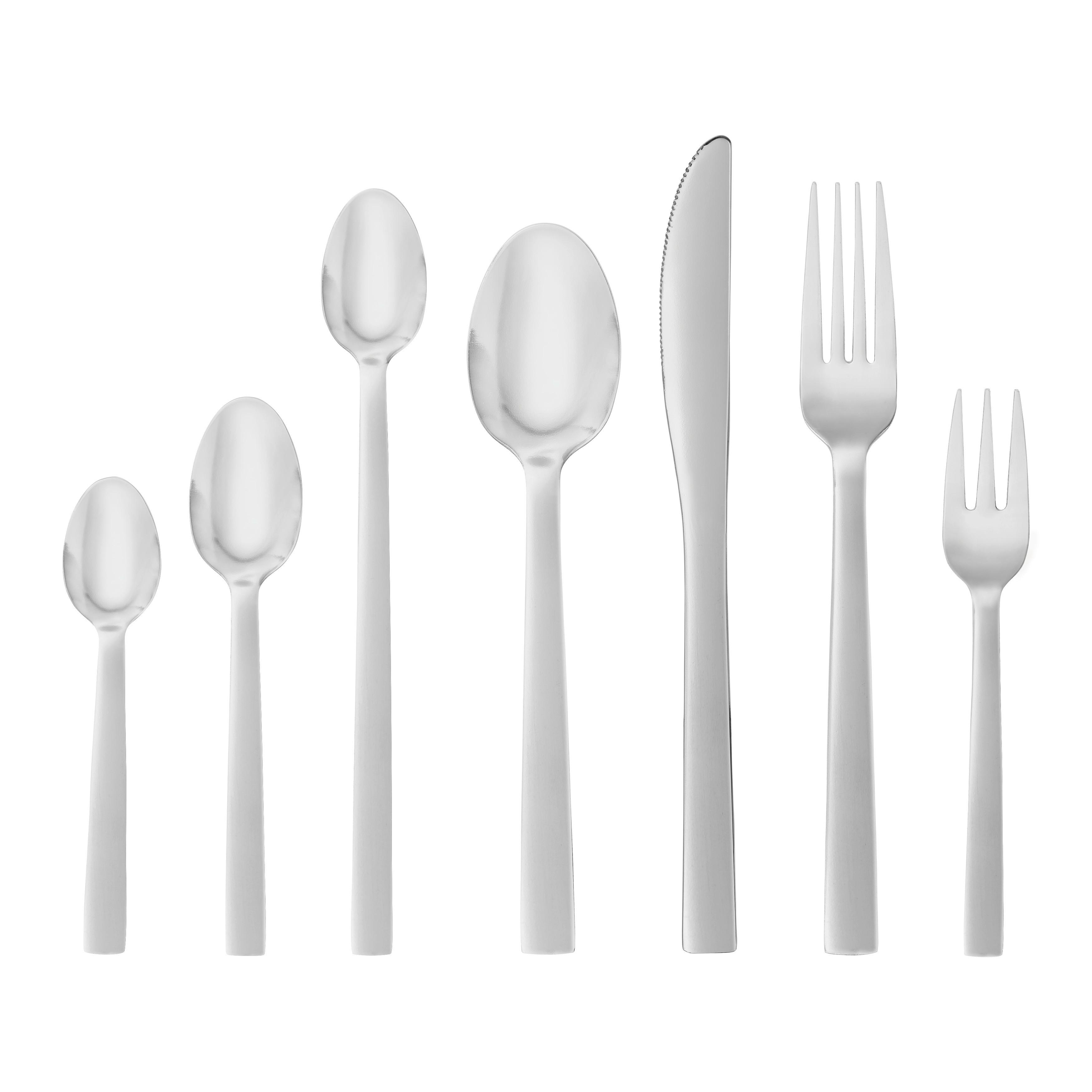 lyžička na latte macchiato KIKI - 4PCS -BASED- - farba ušľachtilej ocele, Konventionell, kov - Based
