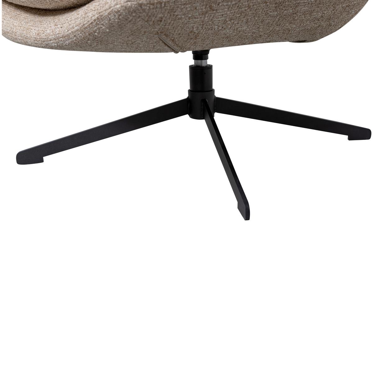 Sessel Milaro Naturfarben B: 75cm - Schwarz/Naturfarben, Design, Textil (75/88/94cm) - Livetastic