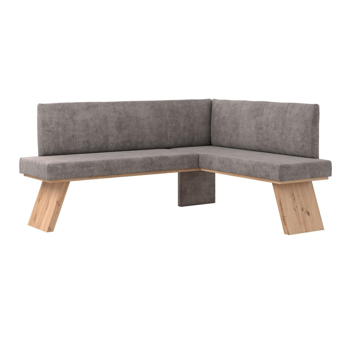 Eckbank Emma Ii Webstoff Grau, B: 160 Cm - Eichefarben/Grau, KONVENTIONELL, Holzwerkstoff/Textil (160/140cm)