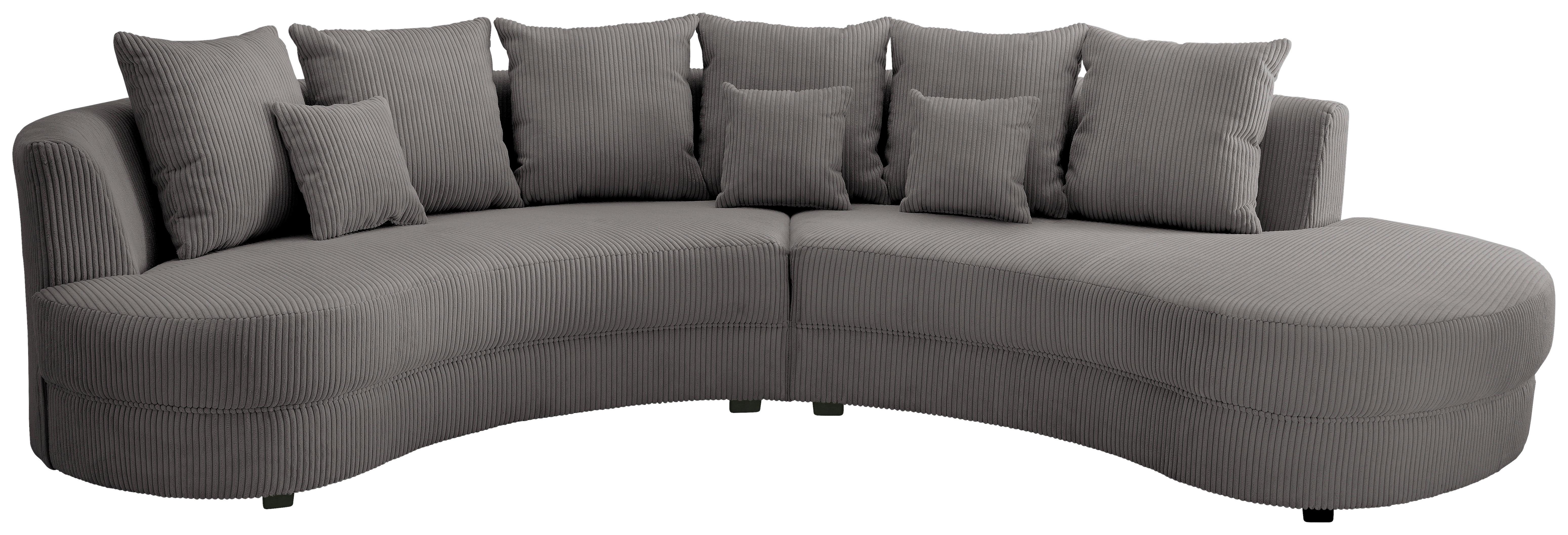 Wohnlandschaft Limoncello Grau S: 300/160 Cm - Schwarz/Grau, Design, Textil (300/160cm) - Livetastic