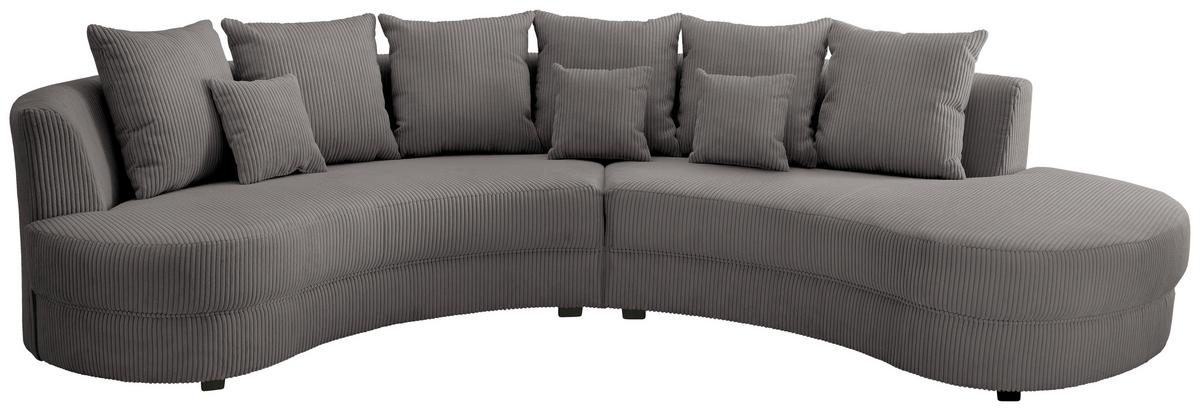 Wohnlandschaft Limoncello Grau S: 300/160 Cm - Schwarz/Grau, Design, Textil (300/160cm) - Livetastic