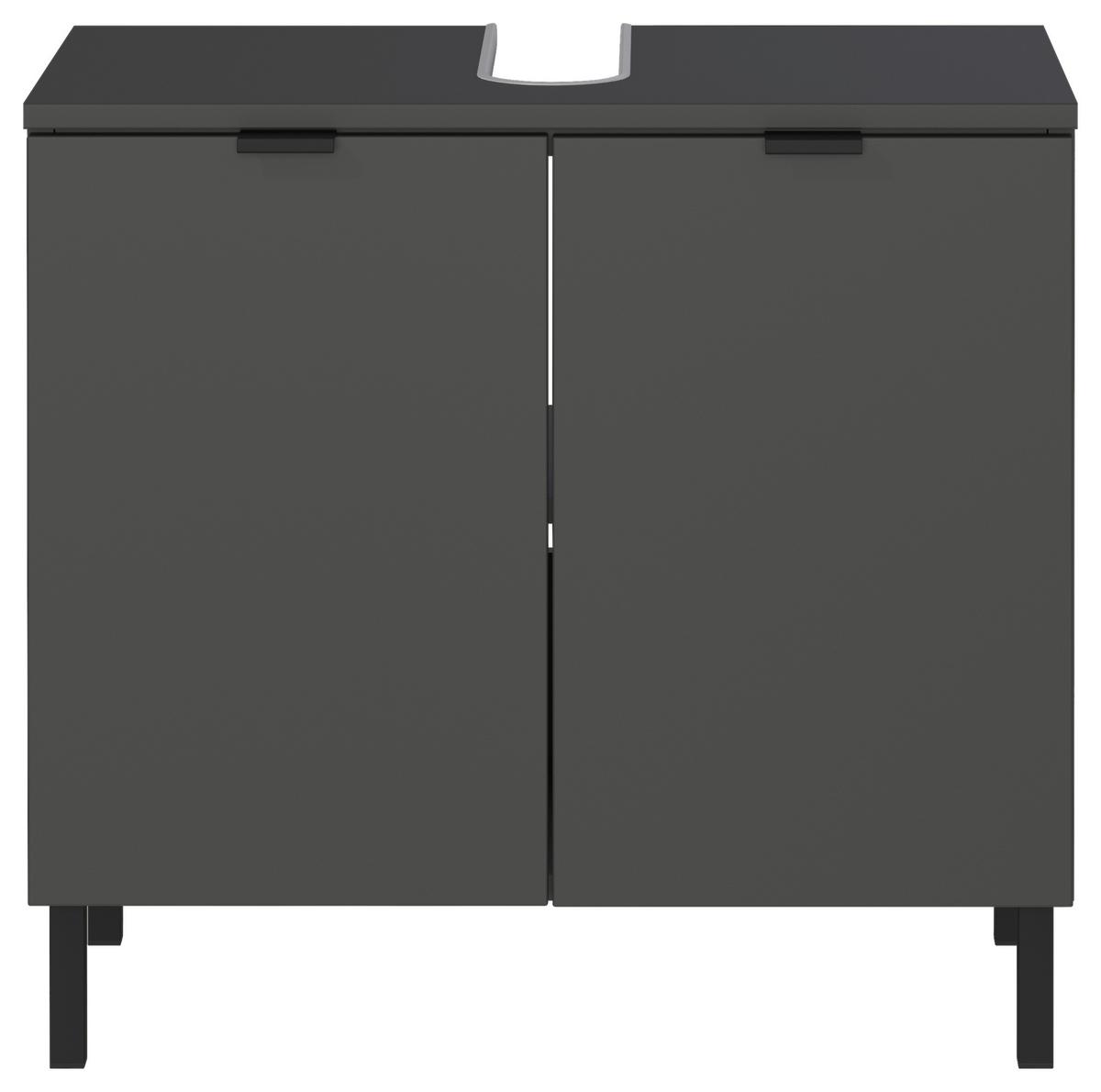 Badezimmer Gw-Arcena - Schwarz/Graphitfarben, MODERN, Holzwerkstoff (60cm) - Germania
