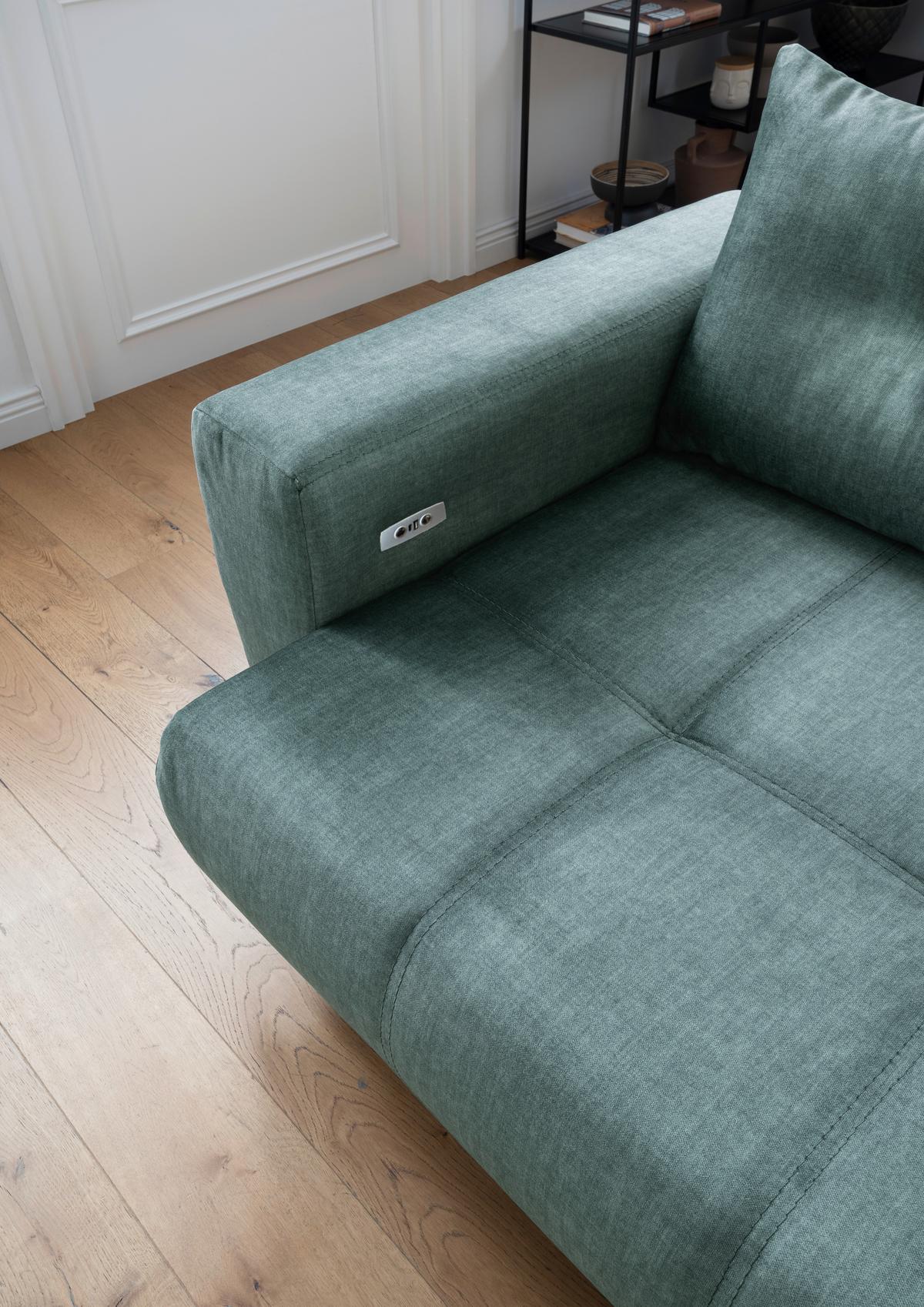 Ecksofa Restato, Blau S: 246x177 cm - Blau/Schwarz, MODERN, Textil (246/177cm) - MID.YOU