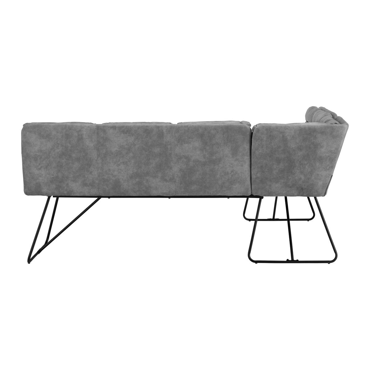Rohová lavice KONA šedá - šedá/černá, Moderní, kov/dřevo (154/201cm) - P & B