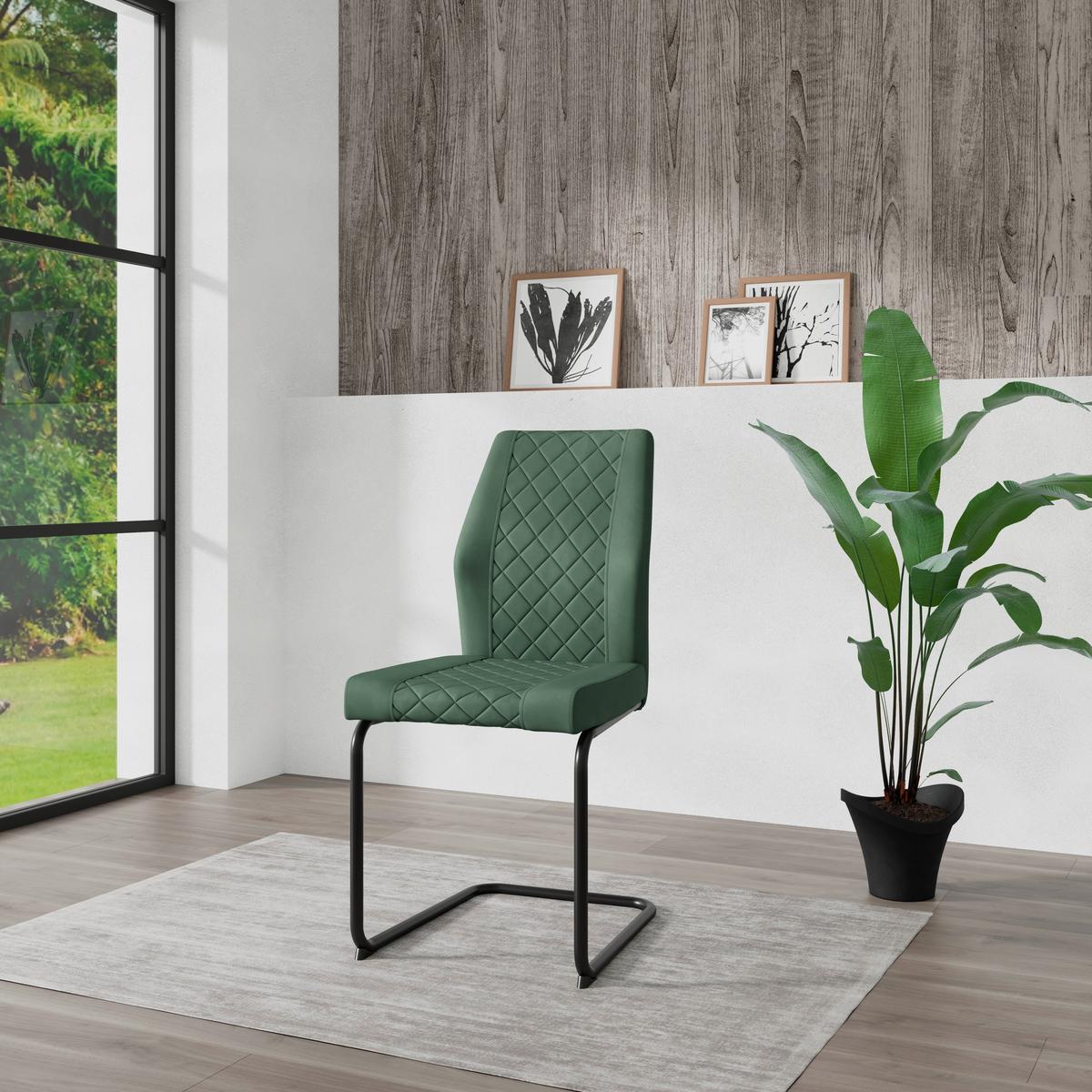 Stuhl Nina Velours Grün, B: 49 Cm - Grün, MODERN, Textil/Metall (44/98/60cm)