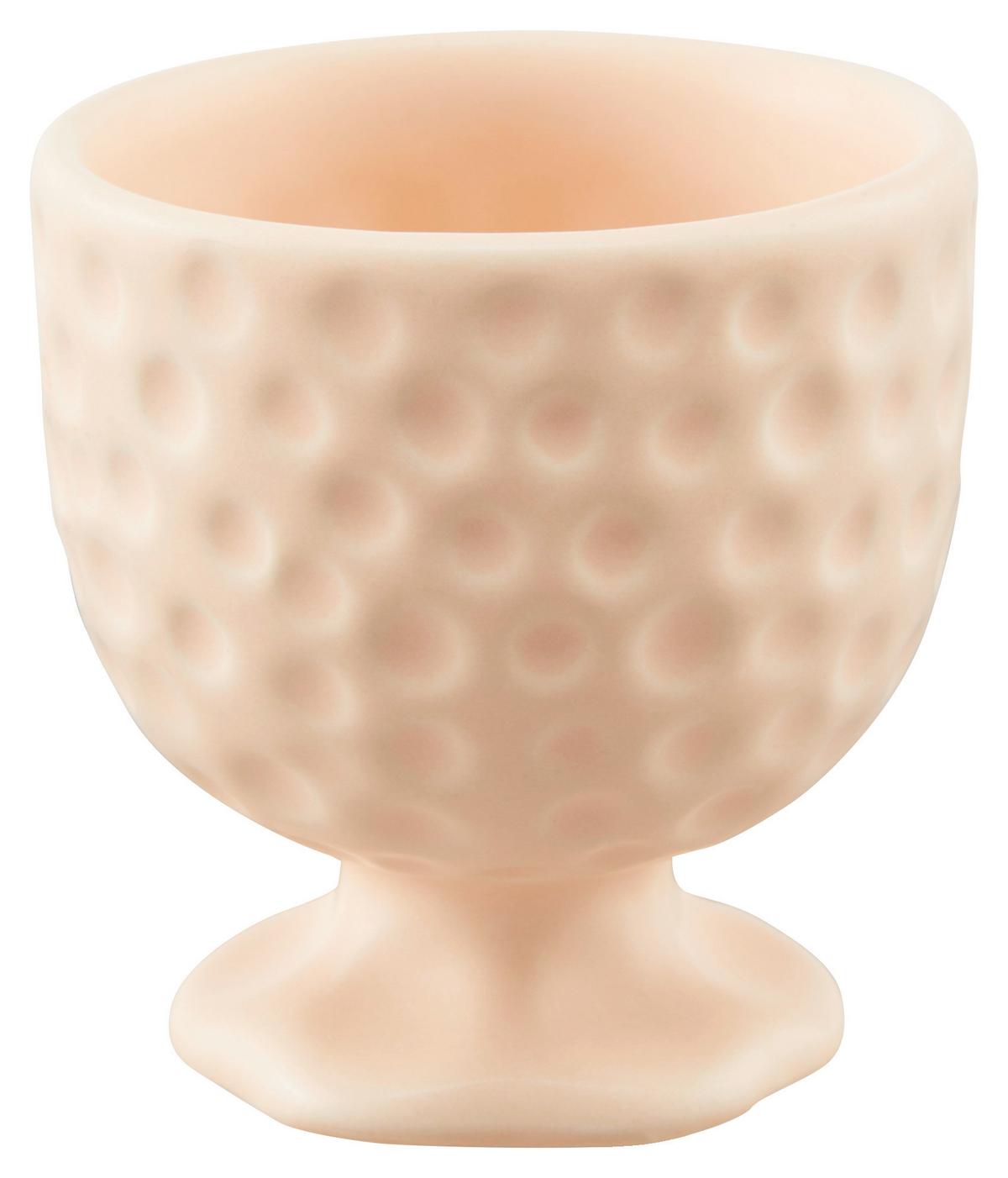 Eierbecher Eierbecher mit Punkten - Pink/Gelb, KONVENTIONELL, Stein (5/5/5,5cm)