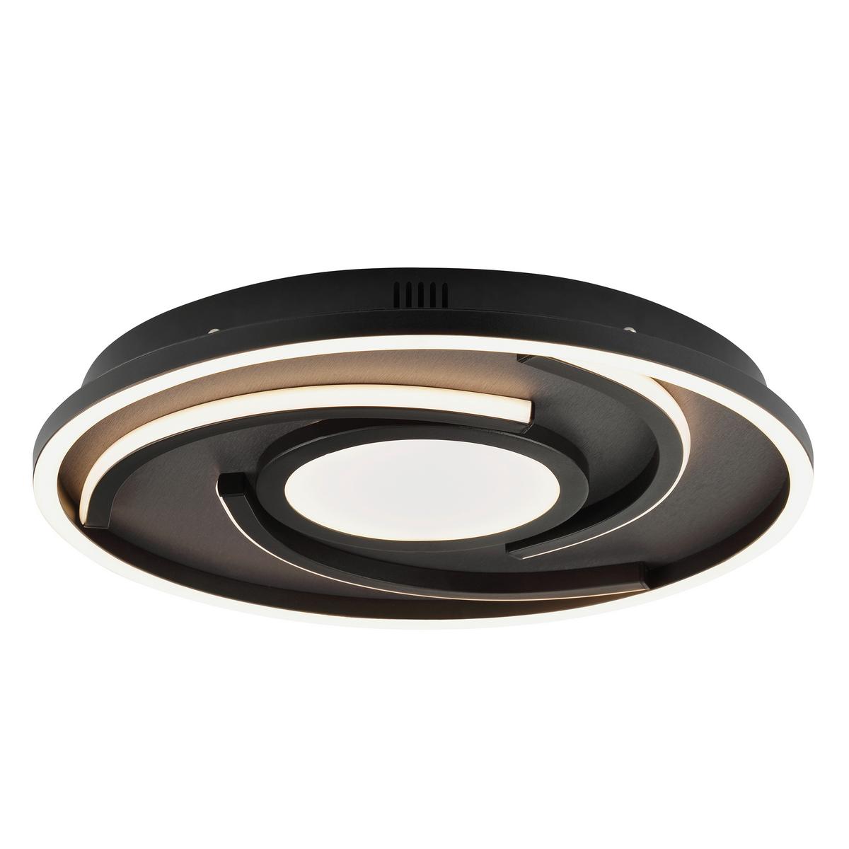 LED-Deckenleuchte Hardy Schwarz D: 35 cm - Schwarz, Design, Kunststoff/Textil (35/4,8cm) - Brilliant