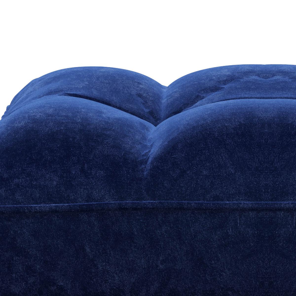 Hocker Scarlett Samt Blau Sitz Gepolstert H: 43,5 Cm - Blau, KONVENTIONELL, Textil (88/43,5/57cm) - Playboy