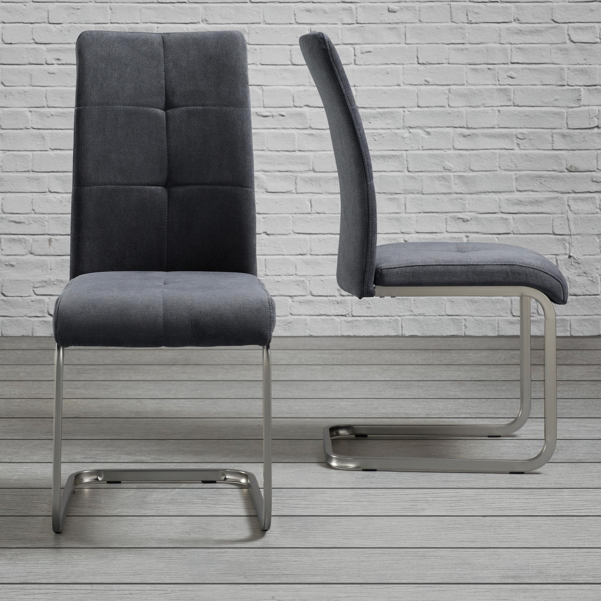 Židle Lucie - šedá/barvy chromu, Moderní, kov/dřevo (42,5/98/45cm) - Modern Living