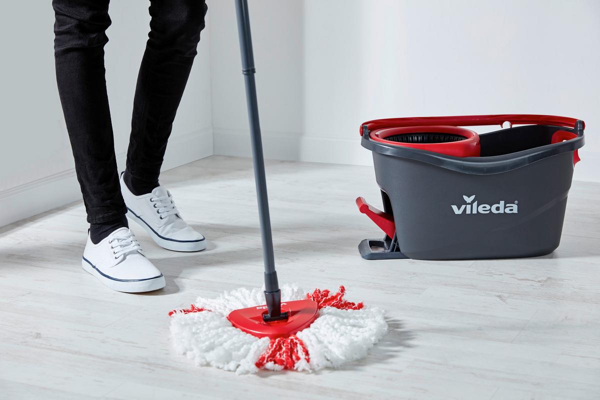 Bodenreinigungsset Easy Wring Supermocio Turbo - Schwarz/Weiß, Basics, Textil (49/29,6/29,3cm) - Vileda