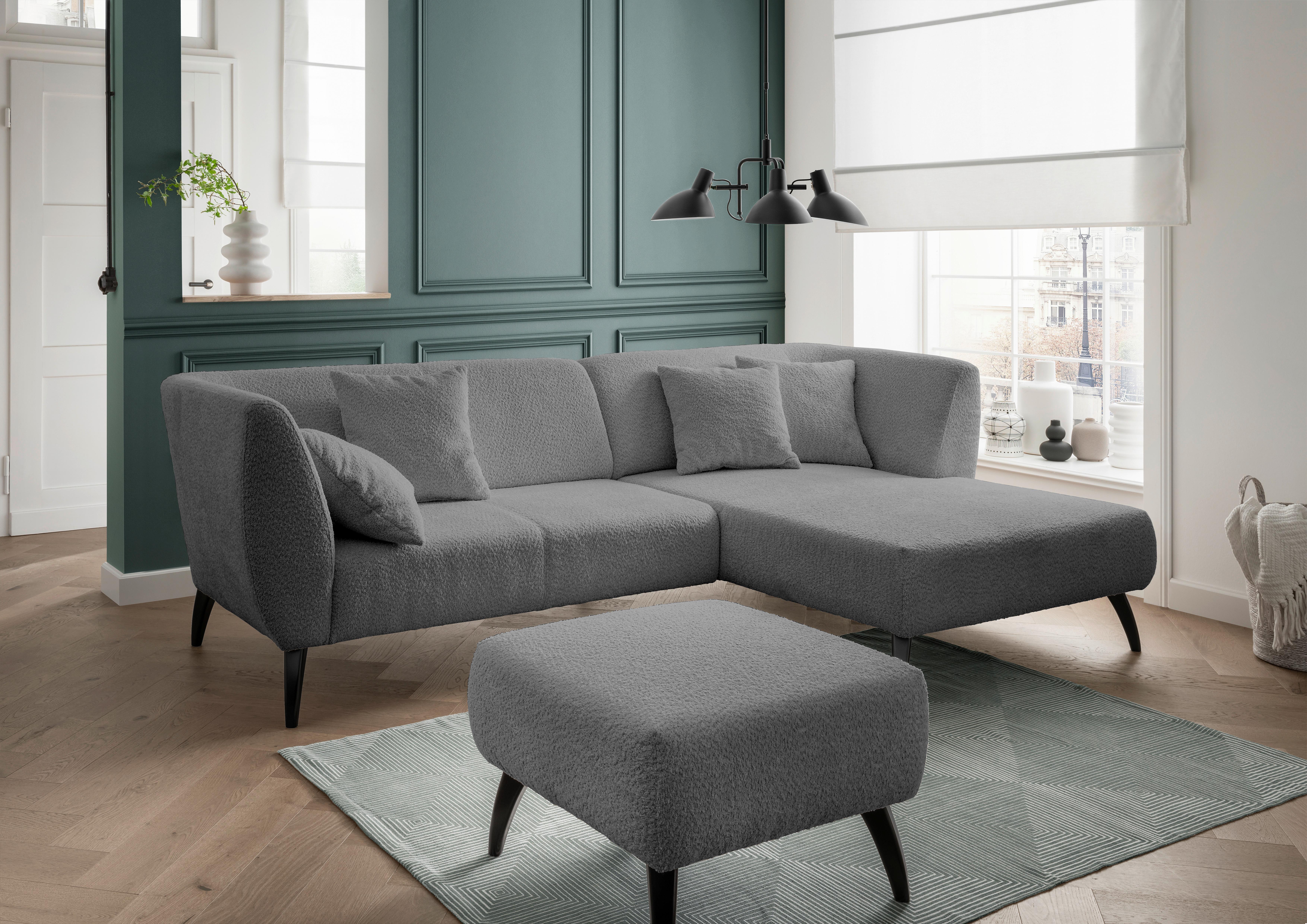 Ecksofa Colori Anthrazit S: 264/164 cm - Anthrazit/Schwarz, MODERN, Holz/Textil (264/160cm) - MID.YOU
