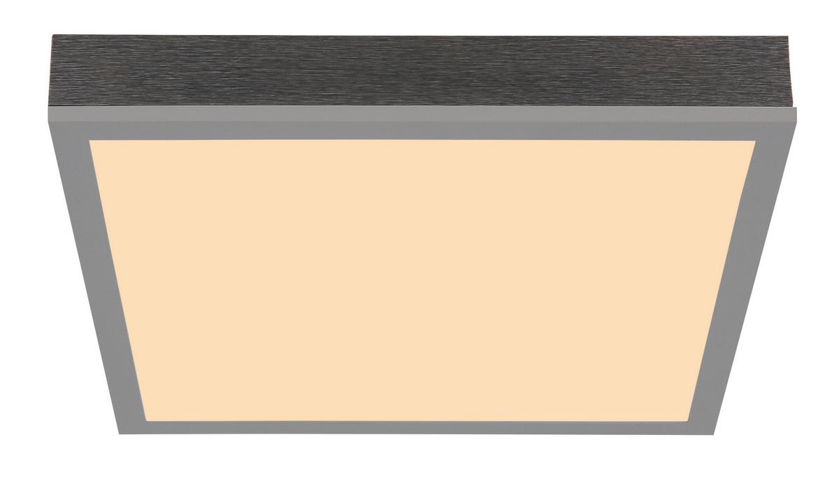 LED-Deckenleuchte Doro L: 30cm Silberfarben Weiß Dunkelgrau - Dunkelgrau/Silberfarben, KONVENTIONELL, Kunststoff/Metall (30/30/6cm) - Globo