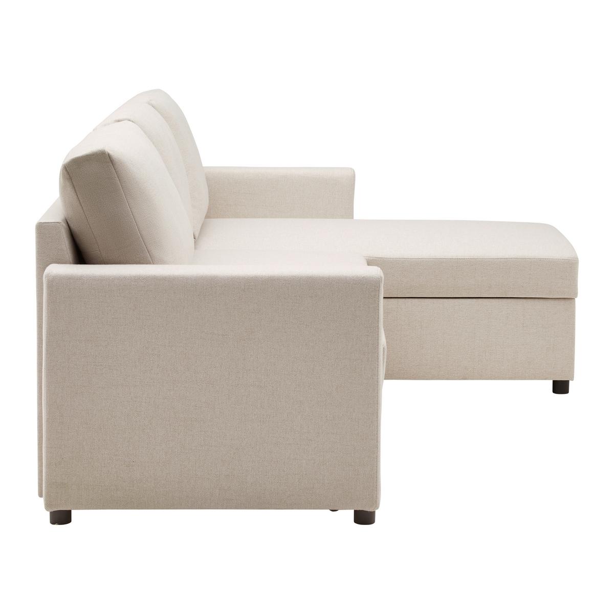 Rohová sedačka VICTORIA, oboustranná, béžová - černá/béžová, Moderní, kov/dřevo (215/82/145cm) - P & B